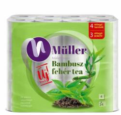 Müller Toalettpapír 4 rétegű kistekercses 100% cellulóz 24 tekercs/csomag Bambusz Müller fehér tea (42604) - web24
