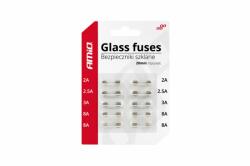  AMIO Mini üveg biztosítékok (20mm) 10 db (02394)