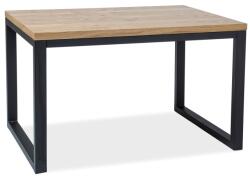 Étkezőasztal, fekete/tölgy, LORAS II 150x90