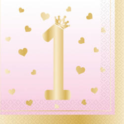 Amscan Pink Ombre Első születésnap szalvéta 16 db-os 33*33 cm (DPA9910310)