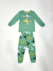 Elmas Kids Pijama baieti, verde cu imprimeu avion