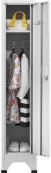 +Plus by Viamond Vestiar metalic Premium Asamblat cu picioare 1 usa 300x450x1920 mm (LxlxH), Extra Plus gri Vestiar metalic compact 1 1 30 kg Da 312x450x1920 (61004113)