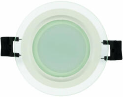 UltraLux Panou LED cu sticla, incastrabil, rotund, 6W, SMD2835, lumina neutra, IP44 (LPRG642) - leunion