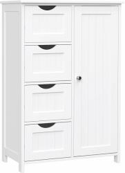 SONGMICS Szabadon álló szekrény 4 fiókkal 1 ajtóval 55x30x81 cm, fehér (LHC41W)