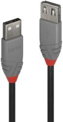 Lindy Кабел Lindy Anthra Line, USB A(м) към USB A(ж) 3.0 m, черен (LNY-36704)