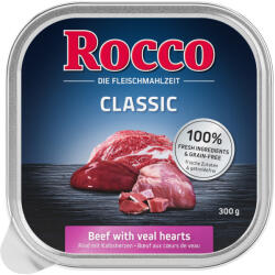 Rocco 9x300g Rocco Classic tálcás nedves kutyatáp 9 x 300 g- Borjúszív