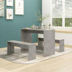 vidaXL Set mobilier de bucătărie, 3 piese, gri beton, PAL (809480)