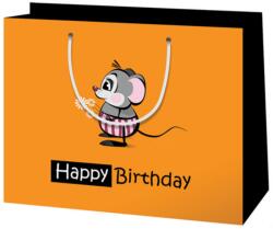 Cardex Közepes méretű "Happy Birthday" egeres ajándéktáska 18x23x10cm (38710)