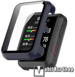  Okosóra műanyag védő tok / keret - SÖTÉTKÉK - 9H edzett üveg előlap védő is! - HUAWEI Watch D
