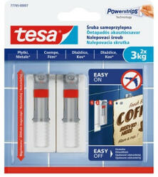 tesa Akasztócsavar öntapadó, állítható, sima felületekhez 3 kg teherbírású 2 darab/bliszter Tesa Powerstrips (777650000700) - cartridge
