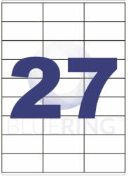 BLUERING Etikett címke, 70x32mm, 100 lap, 27 címke/lap Bluering® (BRET129) - tintasziget