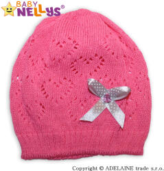 Baby Nellys ® fundiță pălărie croșetată - roz închis