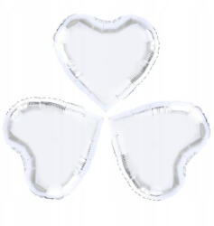 Balloons4party Set 3 baloane folie inima argintie 25 cm