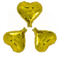 Balloons4party Set 3 baloane folie inima aurie 25 cm