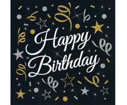 GoDan B&C Happy Birthday szalvéta 20 db-os 33x33 cm (MLG152555)