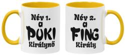 Fing király & Puki királynő - Névre szóló - Páros Színes Bögre (2db) (248848)