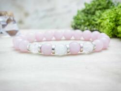 R. M. ékszer Erósz rózsakvarc és hegyikristály ásvány karkötő (14135-RM-17)