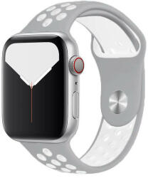 SmartWatcherz Szilikon Sport Apple Watch Szíj Ezüst-Fehér, M/L, 38, 40, 41mm (10399-10415)