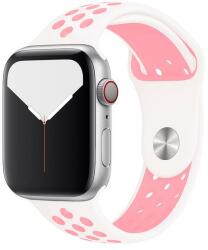 SmartWatcherz Szilikon Sport Apple Watch Szíj Fehér-Pink, M/L, 42, 44, 45, 49mm (10399-11693)