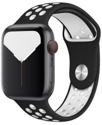 SmartWatcherz Szilikon Sport Apple Watch Szíj Fekete-Fehér, S/M, 38, 40, 41mm (10399-10429)