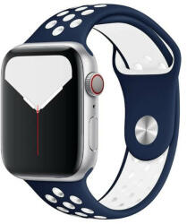 SmartWatcherz Szilikon Sport Apple Watch Szíj Midnight Blue-Fehér, M/L, 42, 44, 45, 49mm (10399-11703)