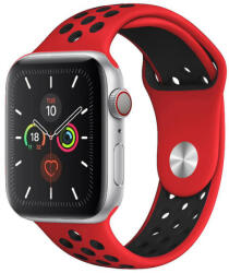SmartWatcherz Szilikon Sport Apple Watch Szíj Piros-Fekete, M/L, 38, 40, 41mm (10399-15767)