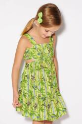 Mayoral gyerek ruha vászonkeverékből zöld, mini, harang alakú - zöld 92 - answear - 9 585 Ft