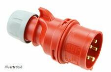 PCE Ipari dugvilla lengő 3P+E 16A 400V(50+60Hz) piros IP44 műanyag csavaros 6h-pozíció Shark PCE - 014-6 (014-6)