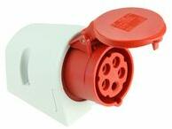 PCE Ipari dugalj falra szerelhető 3P+N+E 32A 400V(50+60Hz) piros IP44 műanyag 6h-pozíció csavaros PCE - 125-6 (125-6)