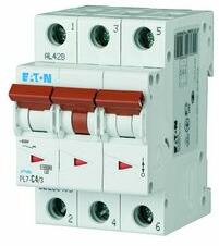 Eaton Kismegszakító 3P 4A C-jelleg 400V AC 10kA/60898 PL7-C4/3 EATON - 263405 (263405)