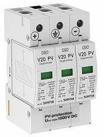 Obo-bettermann Túlfeszültség-levezető szolár dugaszolható 3P 3P T2 1000V/DC 40kA V20-C 3-PH-1000 OBO-BETTERMANN - 5094608 (5094608)