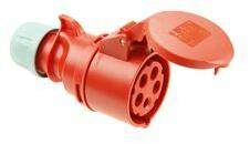 PCE Ipari dugalj lengő 3P+N+E 32A/5P 400V(50+60Hz) piros egyenes IP44 műanyag 6h-pozíció Shark PCE - 225-6 (225-6)