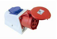 PCE Kombi dugalj 16A/400V 1x16A5P400V 1x16A2P+E/230V műanyag fali IP44 COMBO PCE - 9215-6 (9215-6)