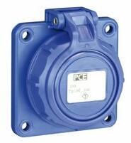 PCE Dugalj beépíthető 2P+E +csapófedél 16A 3P 250V műanyag 75x75mm kék egyenes csavaros Nautilus PCE - 20352-8b (20352-8b)