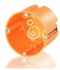 F-TRONIC Gipszkarton szerelvénydoboz mély 1-es kerek 68mm-átmérő narancs műanyag csavarral E117 F-TRONIC - 7350096 (7350096)