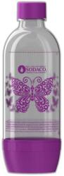 SodaCO2 Szénsavasító palack Basic / Royal / Delfin szódagépekhez, 1L, rózsaszín, pillangó mintás (500410)