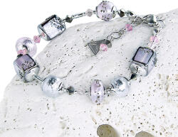 Lampglas Romantică brățară Delicate Pink din perle Lampglas BCU40
