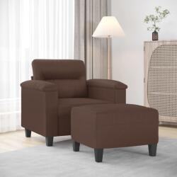 vidaXL Fotoliu canapea cu taburet, maro, 60 cm, piele ecologică (3153679) Canapea