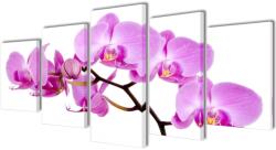 vidaXL Set tablouri pânză, imprimeu orhidee, 200 x 100 cm (241571)