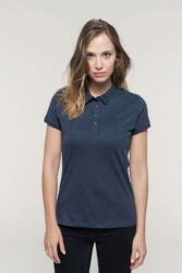 Kariban Női galléros póló Kariban KA263 Ladies' Short Sleeved Jersey polo Shirt -S, French Navy Heather