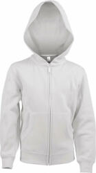 Kariban Gyerek kapucnis pulóver Kariban KA455 Kids Full Zip Hooded Sweatshirt -10/12, White