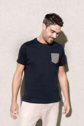 Kariban Férfi póló Kariban KA375 Organic Cotton T-Shirt With pocket Detail -M, Grey Heather/Black