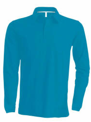 Kariban Férfi galléros póló Kariban KA243 Men'S Long-Sleeved polo Shirt -XL, Tropical Blue