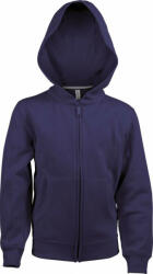 Kariban Gyerek kapucnis pulóver Kariban KA455 Kids Full Zip Hooded Sweatshirt -10/12, Navy