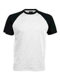 Kariban Férfi póló Kariban KA330 Baseball - Kontraszt póló -XL, White/Black