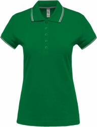 Kariban Női galléros póló Kariban KA251 Ladies' Short-Sleeved polo Shirt -S, Kelly Green/Light Grey/White