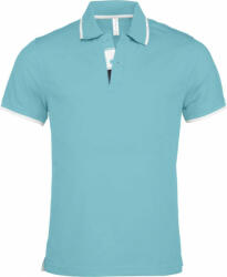 Kariban Férfi galléros póló Kariban KA245 Men'S Short-Sleeved polo Shirt -M, Light Turquoise/White/Navy