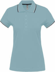 Kariban Női galléros póló Kariban KA251 Ladies' Short-Sleeved polo Shirt -L, Sky Blue/Navy/White