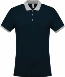 Kariban Férfi galléros póló Kariban KA258 Men'S Two-Tone piqué polo Shirt -4XL, Navy/Oxford Grey