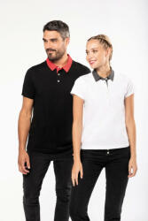 Kariban Női galléros póló Kariban KA261 Ladies' Two-Tone Jersey polo Shirt -M, Dark Grey Heather/Black